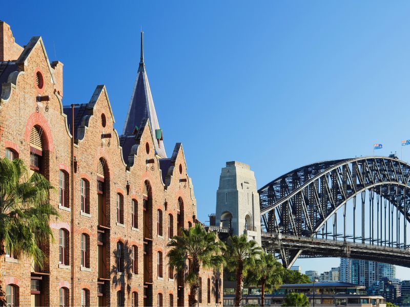 Discover Old Sandstone Buildings in The Rocks Sydney Harbour on a Walking Tour.