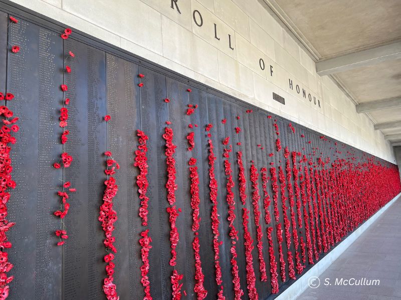 Roll of Honour with Poppys at Australian War Memorial.