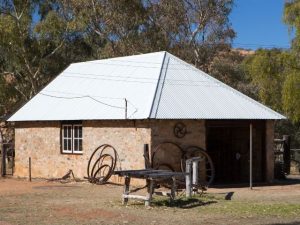 The Old Telegraph Station In Alice Springs Is A Small Building Made Of Stone.