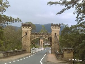 Hampdon Bridge is a one lane suspension bridge of the Kangaroo River in Kangaroo Valley.