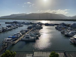 Cairns marina full of yachts.