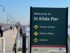 St Kilda Pier - a long timber pier in Port Phillip Bay.