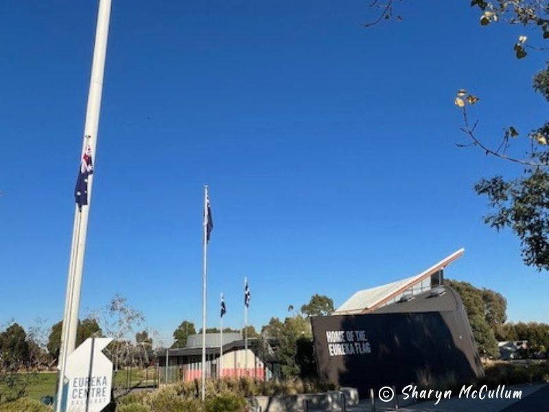Eureka Centre built in the shape of the stockade in the Eureka Memorial Park Ballarat.