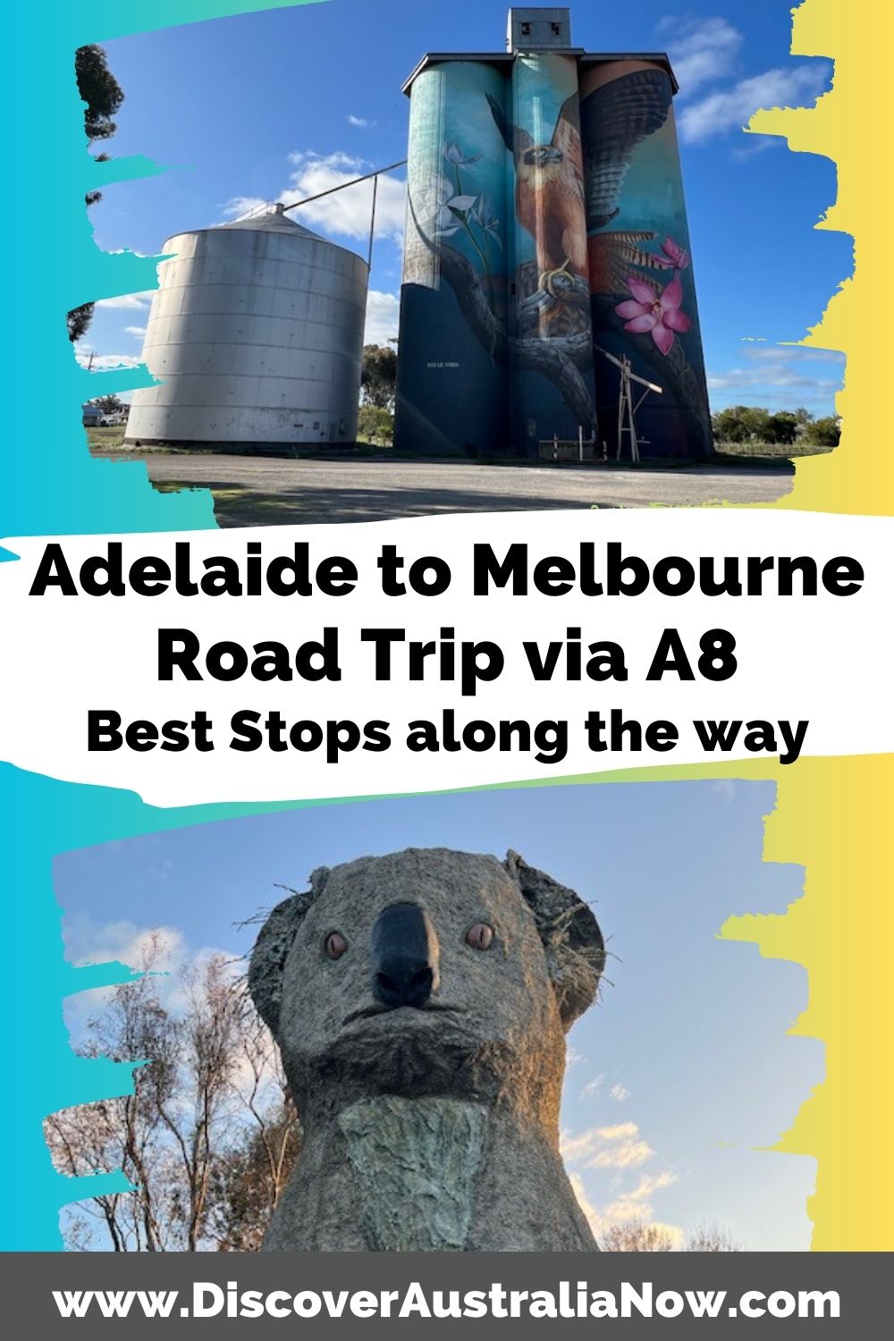 See silo art and the Giant Koala on an Adelaide to Melbourne road trip.