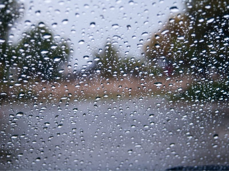 CaravanWindowWet looking out a wet caravan window