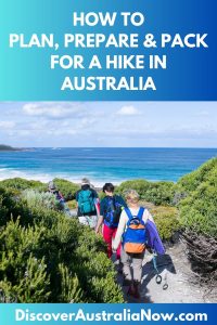 People hiking on a Hiking Australia PIN.
