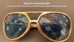 Sunglasses with Aussie flag on lenses.