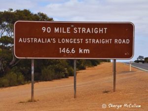 90 Mile Straight sign