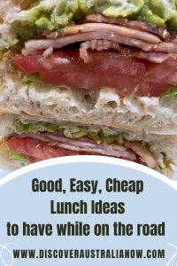 good, easy, cheap lunch ideas include an avocado, bacon and tomato sandwich PIN