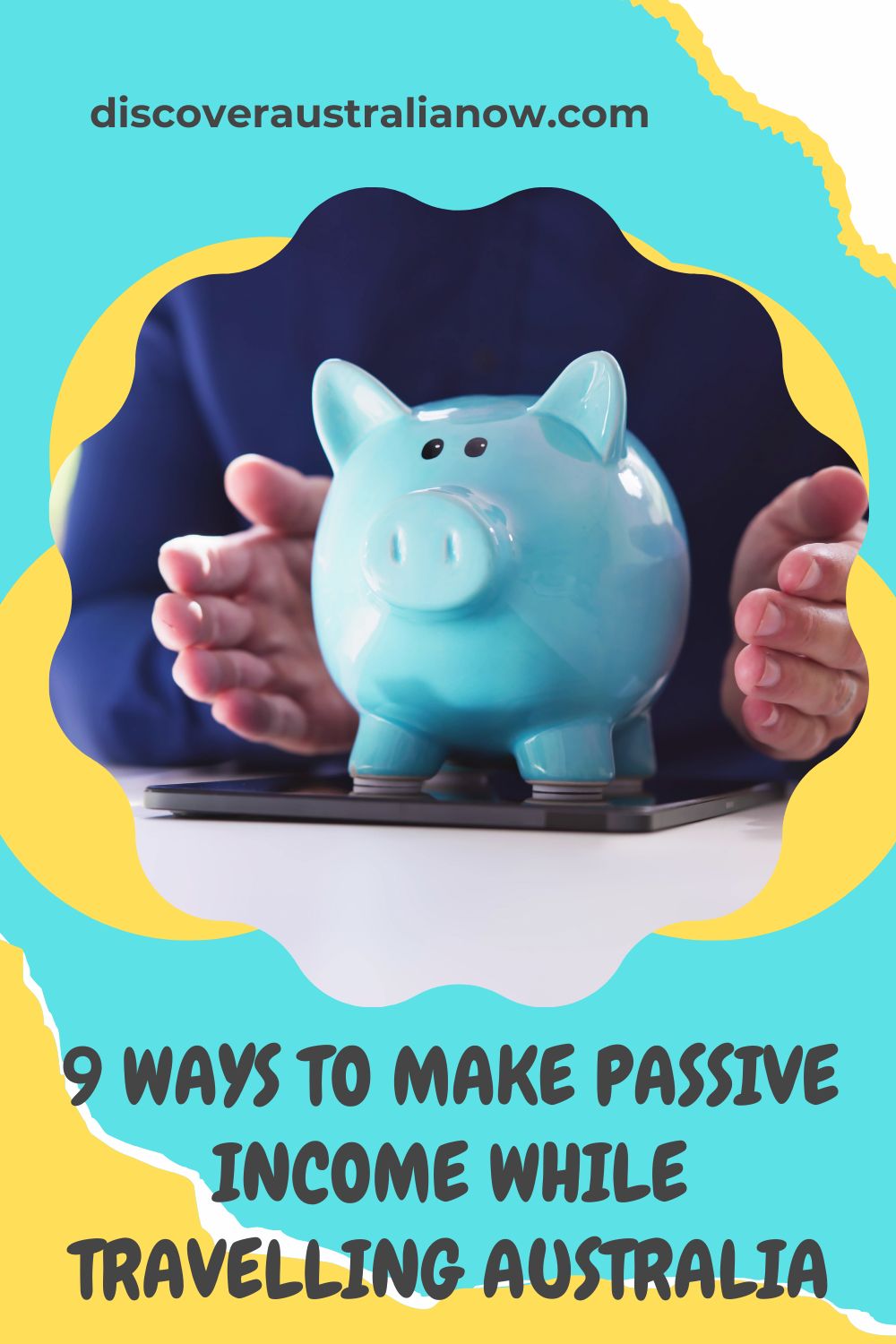 blue piggy bank to put your passive income in