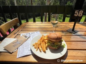 Noojee Pub meal of burger and chips