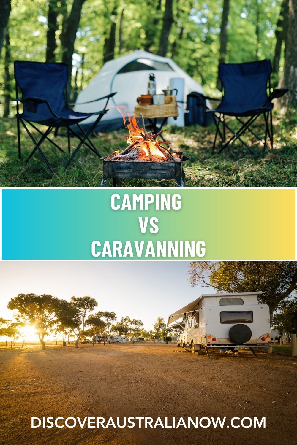 camping vs caravanning PIN
