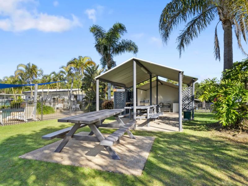caravan park outdoor kitchen area